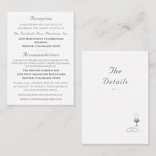 Nuptial Grace Katholische Hochzeit  Begleitkarte (Vorne/Hinten)