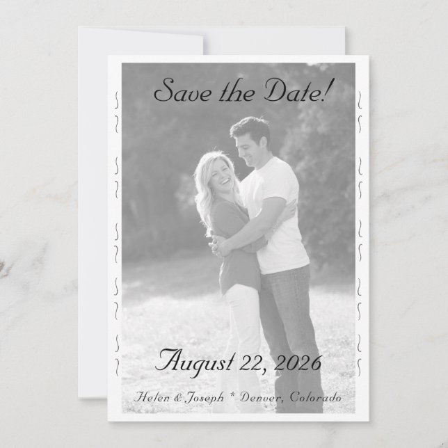 Nuptial Grace Wedding Flat Save The Date Card (Vorderseite)