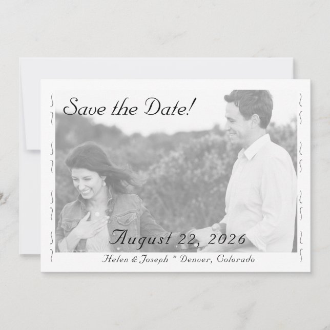 Nuptial Grace Wedding Flat Save The Date Card (Vorderseite)