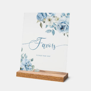 Nuptiale florale bleu Dusty Faveurs