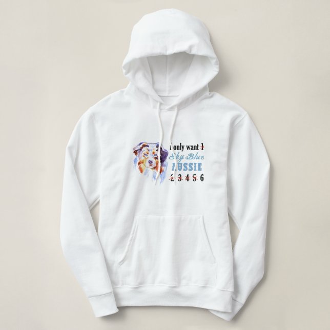 Nur 1 Himmel-Blau-Australier-Shirt Hoodie (Design vorne)