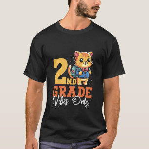 Nur 2. Klasse Vibes Süße Katze Schule Lustiger Jun T-Shirt