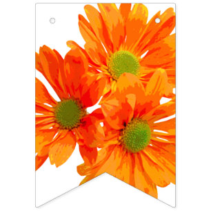 Nur 3 Gerbera Blossom + Ihr Backgr. Ideen Wimpelkette
