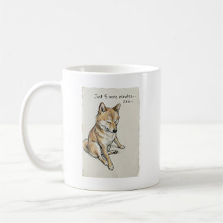 "Nur 5 Minuten mehr" Schlafender Shiba Inu Nickerc Kaffeetasse