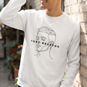 Nur atmen Weiße Sweatshirt   Saubere Linie