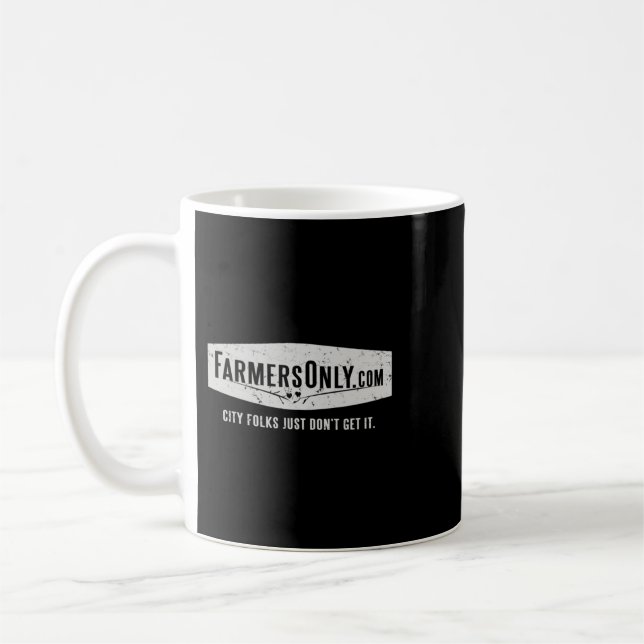 Nur Bauer (weißes Logo) Essenzieller T - Shirt Kaffeetasse (Links)