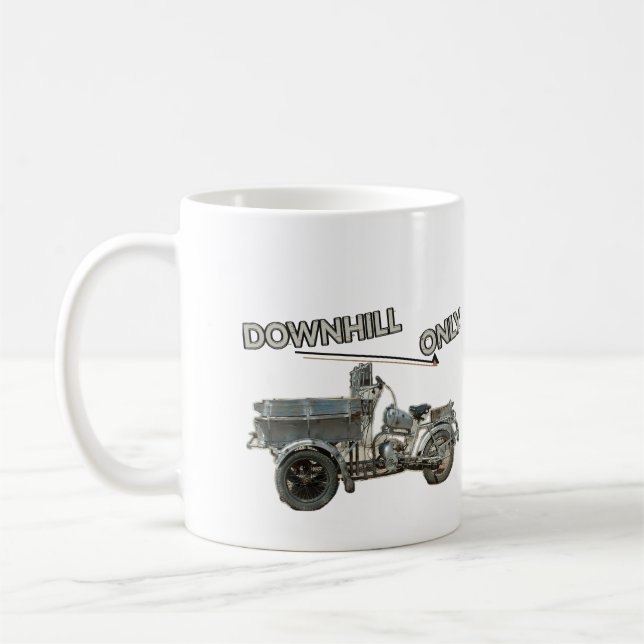 Nur Bergab Oldtimer Kaffeetasse (Links)