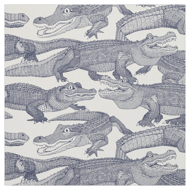 nur blaue Alligatoren Stoff (Muster)