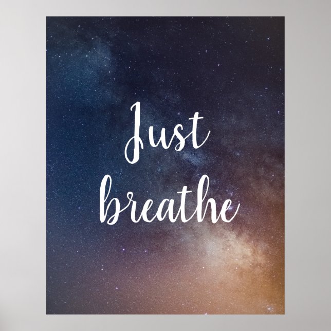 NUR BREATHE - Night Sky Zitat Poster (Vorne)