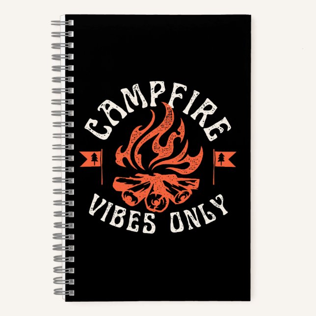 Nur Campfire Vibes Notizbuch (Vorderseite)