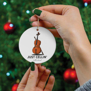 Nur Cellin Cellist Performance Music Cello Custom Keramik Ornament
