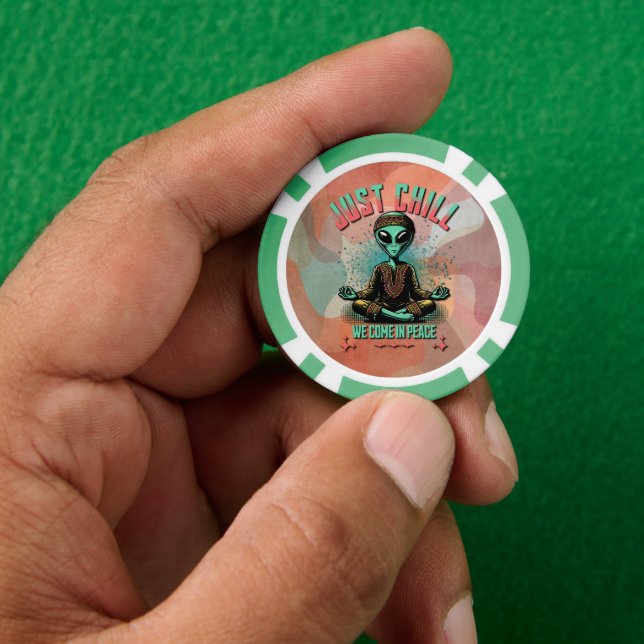Nur Chill, wir kommen in Frieden Pokerchips (Hand)