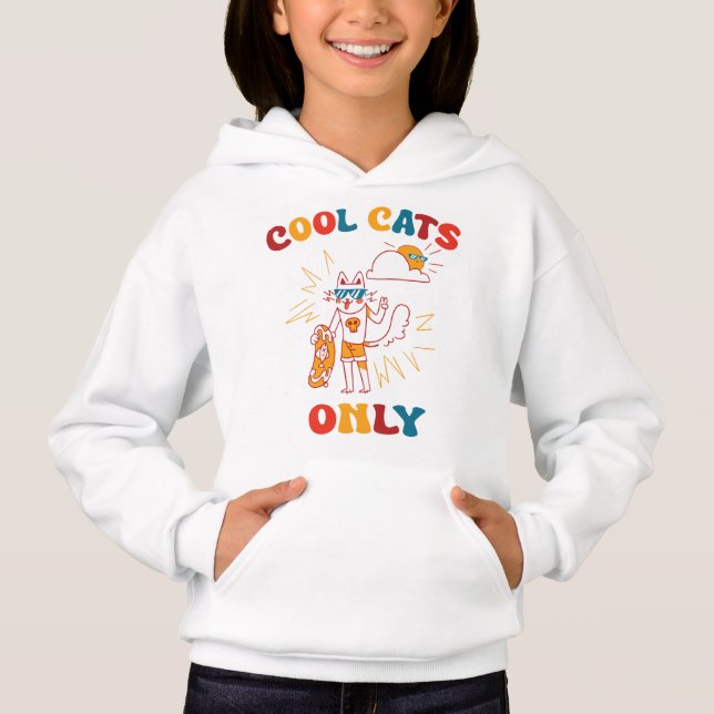 Nur coole Katzen Hoodie (Vorderseite)