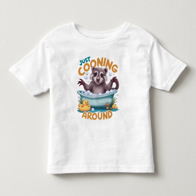 Nur Cooning, spielerisches Raccoon Bath Time Adven Kleinkind T-shirt (Vorderseite)