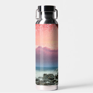Nur der Klang des Ozeans und der Glitzern Trinkflasche