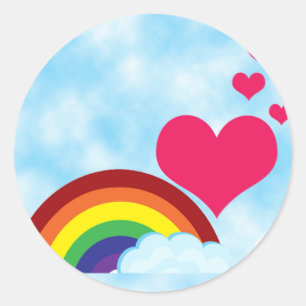 Nur der Regenbogen Runder Aufkleber