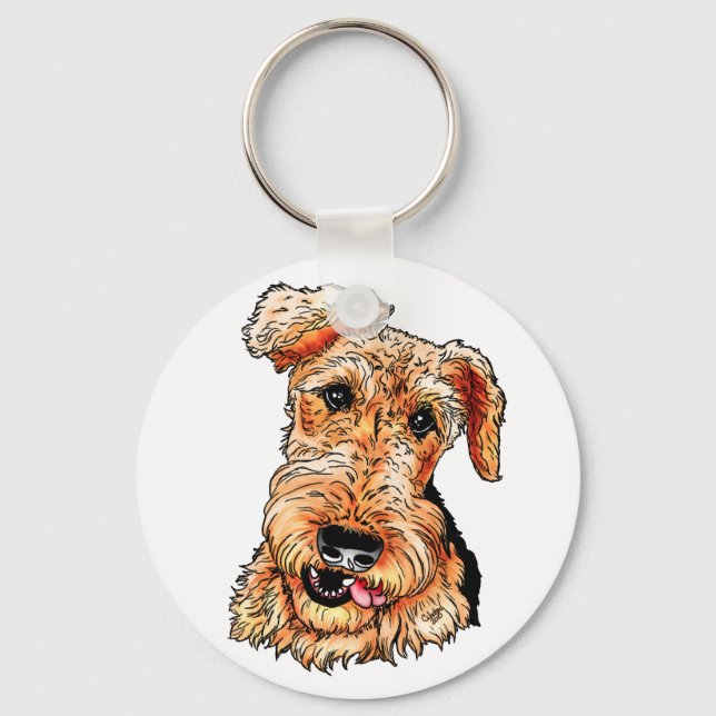 Nur die Airedale Terrier Schlüsselanhänger (Vorderseite)