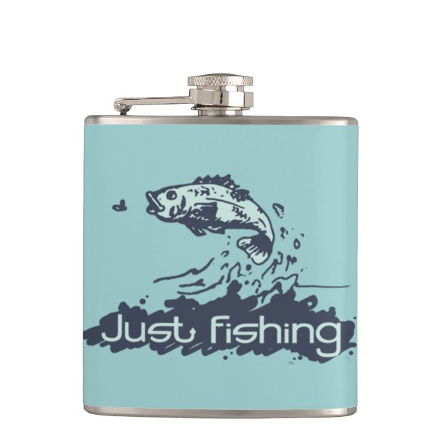 Nur die angesagte Flasche des Fischers angeln Flachmann (Vorderseite)