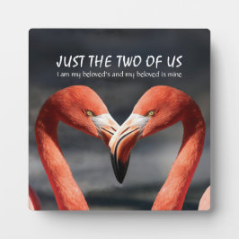 NUR DIE BEIDEN VON US Flamingo Valentine Christlic Fotoplatte