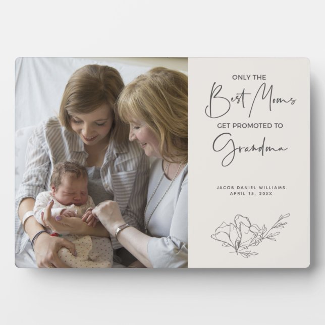 Nur die besten Mamas werden zum Oma-Foto beworben Fotoplatte (Vorderseite)