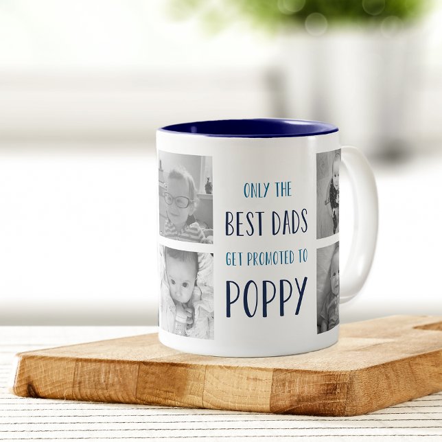 Nur die besten Vater werden für Mohnblumen-Foto be Zweifarbige Tasse (Von Creator hochgeladen)