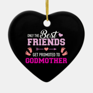 Nur die Freunde werden zur Patentmutter befördert Keramik Ornament