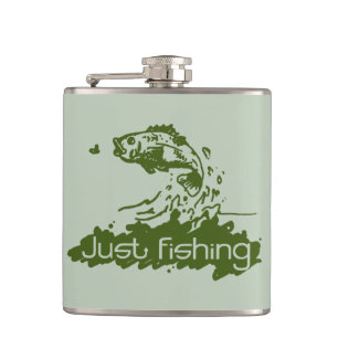 Nur die grüne angesagte Flasche der Fischer angeln Flachmann