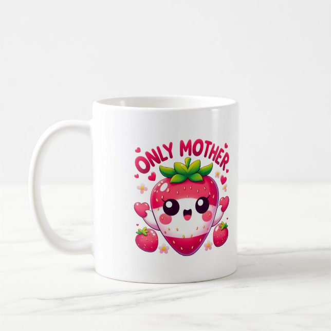 Nur die Liebe einer Mutter Erdbeere Kaffeetasse (Links)
