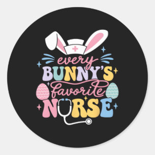 Nur die Niedliche Osterhase der Lieblings-Nurse Runder Aufkleber