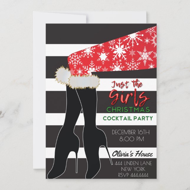Nur die Weihnachtscocktail-Party Einladung der Gir (Vorderseite)