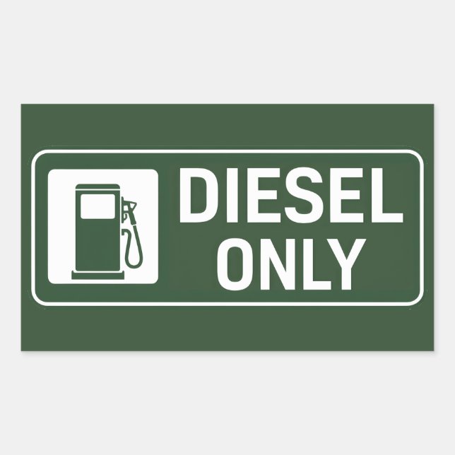 Nur Dieselkraftstoff Rechteckiger Aufkleber (Vorderseite)