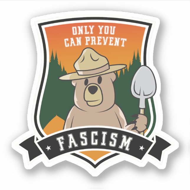 Nur du kannst Faschisten vorbeugen Aufkleber (Vorderseite)
