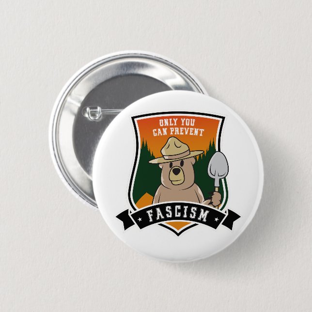 Nur du kannst Faschisten vorbeugen Button (Vorne & Hinten)