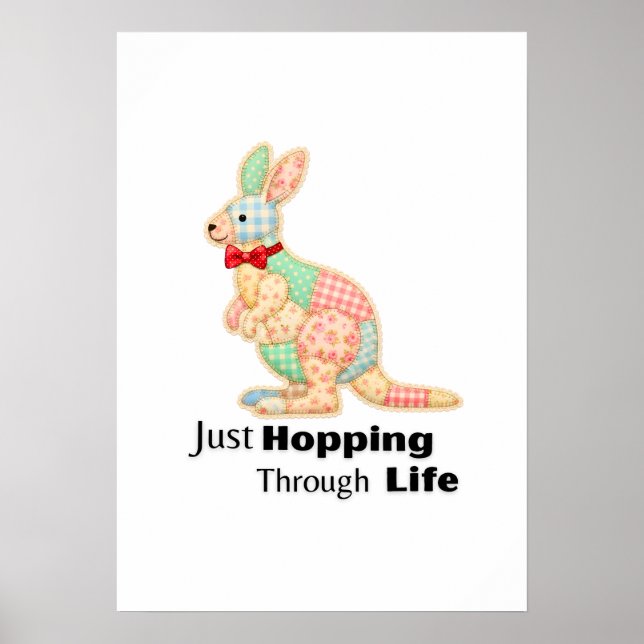 Nur durch das Leben hüpfen Känguru-Design Poster (Vorne)