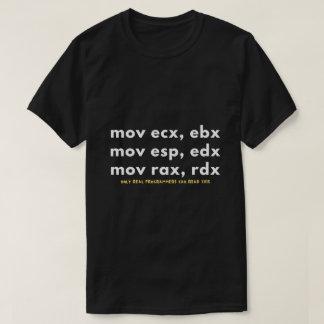 Nur echte Programmierer können diesen Assemblycode T-Shirt
