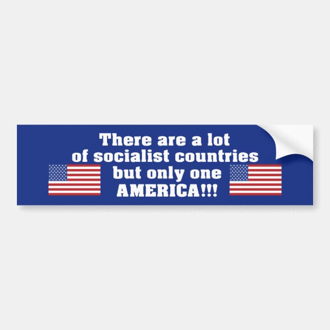 Nur ein Amerika (antisozialistisch) Autoaufkleber (Vorne)