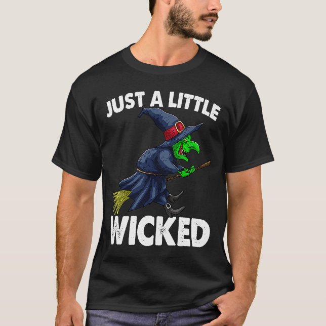 Nur ein bisschen verdorben Hexenfrauen Halloween T-Shirt (Vorderseite)