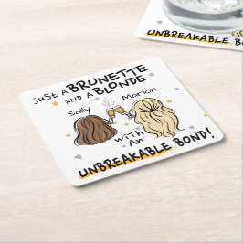 Nur ein brünetter und blonder Individuelle Name Un Rechteckiger Pappuntersetzer