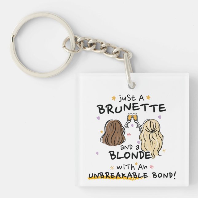 Nur ein brünetter und blonder Schlüsselanhänger (Vorderseite)