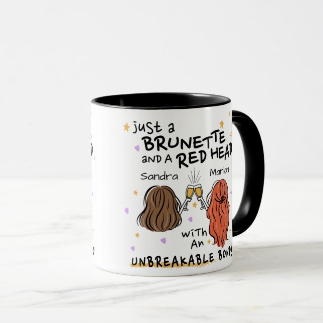 "Nur ein Brünetter und ein roter Kopf" Custom Tass Tasse (VorderseiteRechts)