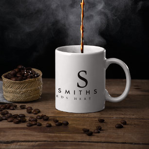 Nur ein einfaches Weiß (mit Namen und Initialen) Kaffeetasse