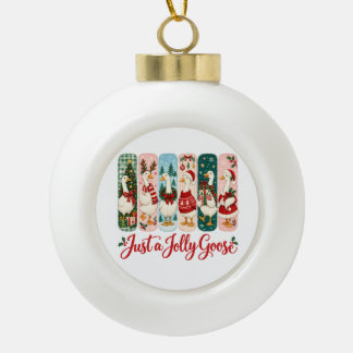 Nur ein fröhlicher Gänse-Weihnachten Keramik Kugel-Ornament