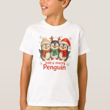 Nur ein fröhliches Pinguin-Kinder-Weihnachts-Shirt