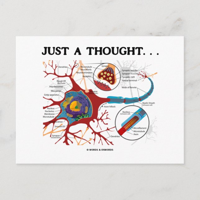 Nur ein Gedanke ... (Neuron / Synapse) Postkarte (Vorderseite)