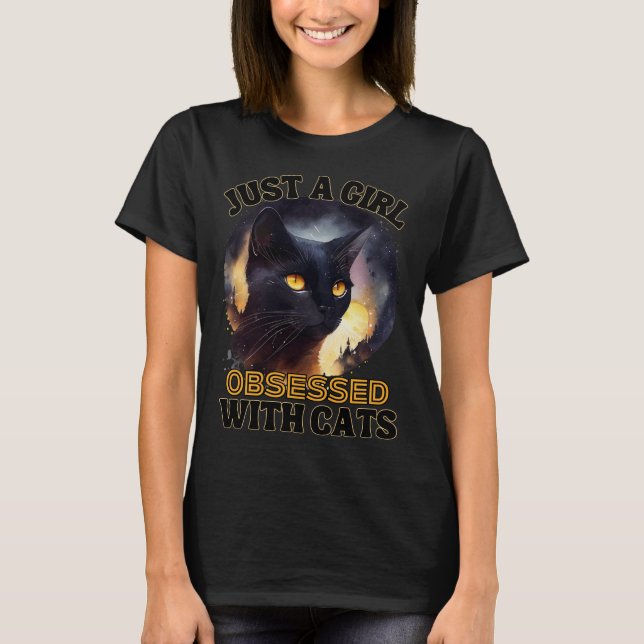 Nur ein Girl Cat T - Shirt (Vorderseite)