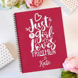 Nur ein Girl Triathlon Inspiration Modern Script Notizbuch