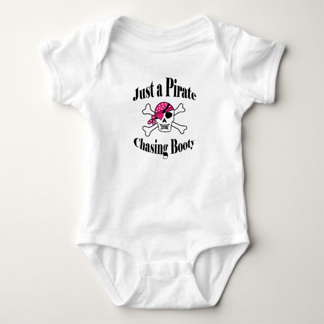Nur ein Hintern der Piratenjagd - farbenfroher ros Baby Strampler (Vorderseite)