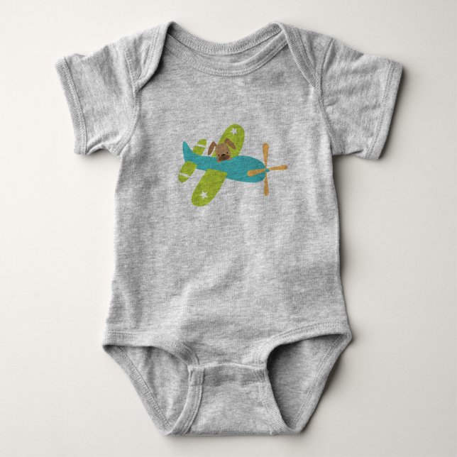Nur ein Hund im Flugzeug Unisex Jumper Baby Strampler (Vorderseite)