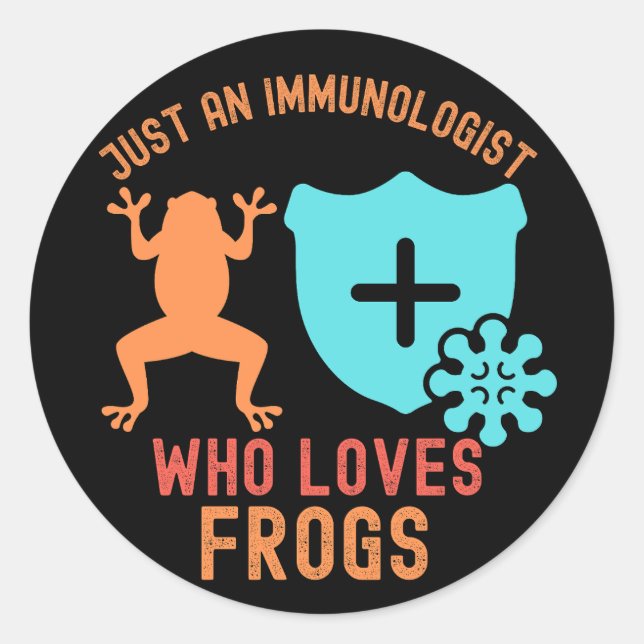 Nur ein Immunologe, der Frösche Liebe Runder Aufkleber (Vorderseite)