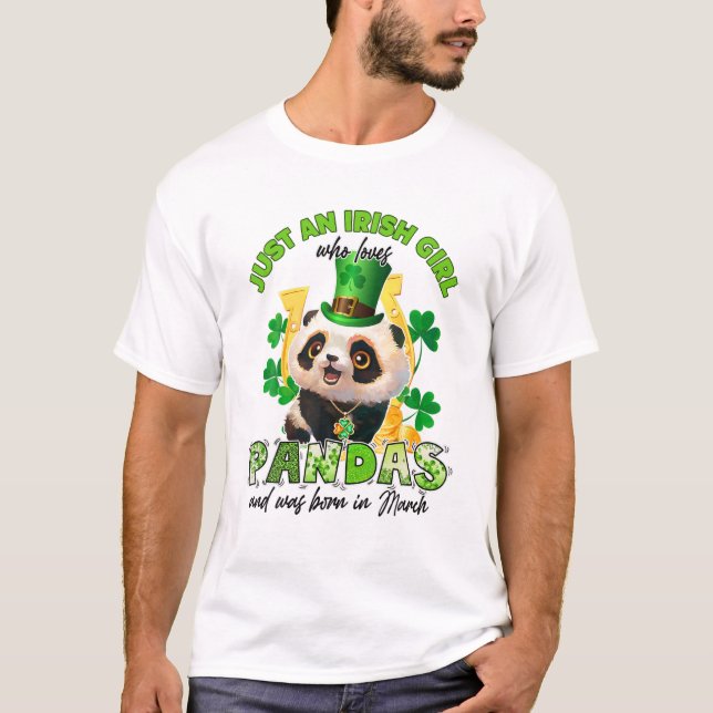 Nur ein irisches Mädchen, das Pandas Lucky März Bi T-Shirt (Vorderseite)